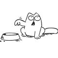 Cat Sticker - Simons Cat Funny Van Boat - Stickers Laptop Car Truck Window Bumper Decor Notebook   Size: 14×9cm/5.5×3.5in(L×W) Bowl Size: 9*5cm/3.5*2.0in(L*W). 