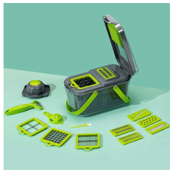 22 in 1 Vegetable Slicer Chopper Vegetable Cutter with 13 Blades, with Container Cutter Egg Slicer Cheese Grater Veggie Dicer And Onion Mincer Chopper