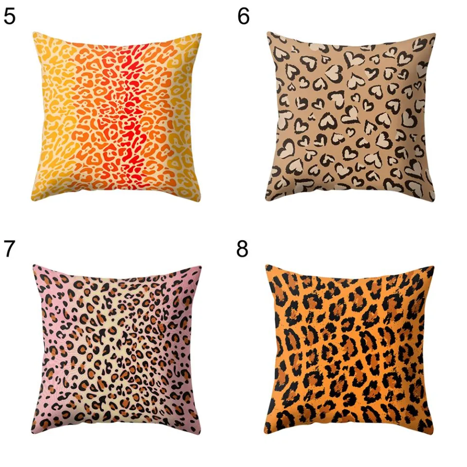 Leopard Print Pillow Case Cushion Cover Sofa Bedroom Car Cafe Office Decoration Daraz.pk