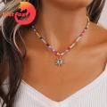 Vist Fox Turquoise Necklace Adjustable Retro Traditional Lady Pendant Necklace. 