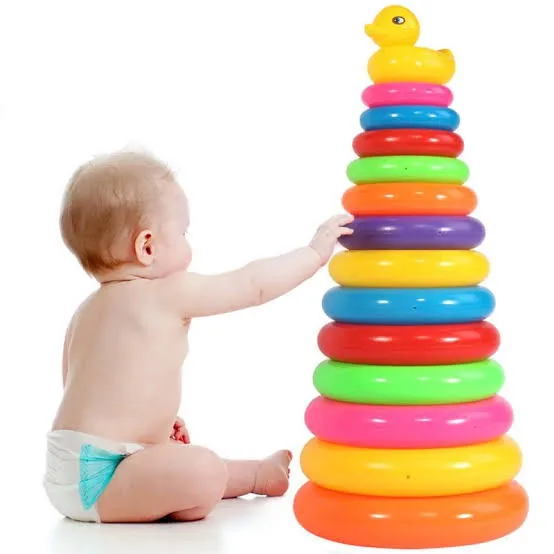 "Colorful Rainbow Stacking Rings Tower for Babies | Fun & Educational ...