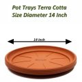 Pack Of 3 Plant Pot Trays - Round Plant Saucer Drip Terra Cotta High Quality Pot Bottom Base Tray. 
