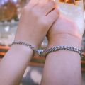 Magnet Heart Same Couple Bracelets- Stainless Steel Magnetic Bracelet for Girls. 