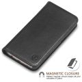 SHIELDON Genuine Leather Wallet Case for SAMSUNG Galaxy S7 with Magnetic Closure – Classic[Black]. 