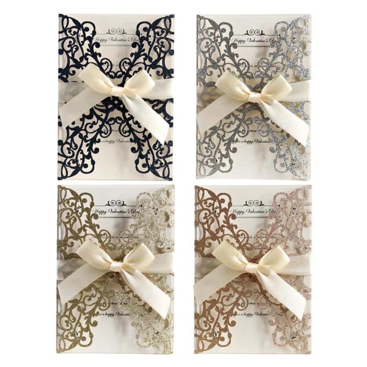 10pcs Laser Cut Hollow Butterfly Wedding Invitations Cards Gift Card Paper Cover Kit Party Wedding Decoration Birthday Card
