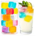 Ice Cubes Reusable 12pcs/24pcs different shapes fruit shape Silicone Plastic Ice Cubes kids serving, Assorted Colors. 