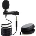 Clip-on Microphone Collar Lapel Lavalier Wired Mic Making Videos Voice Recording Collar Mic with Wird 3.5 mm Jack. 