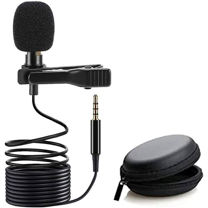 Clip-on Microphone Collar Lapel Lavalier Wired Mic Making Videos Voice Recording Collar Mic with Wird 3.5 mm Jack