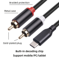 USB C to RCA Audio Cable Type-C to 2 RCA Cable 2RCA Jack Type C RCA Audio Cord for Phone Speaker Home Theater TV, 1M. 