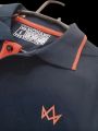 Monark T-Shirt, blue plain shirt Monark logo printed, Polo Shirt. 