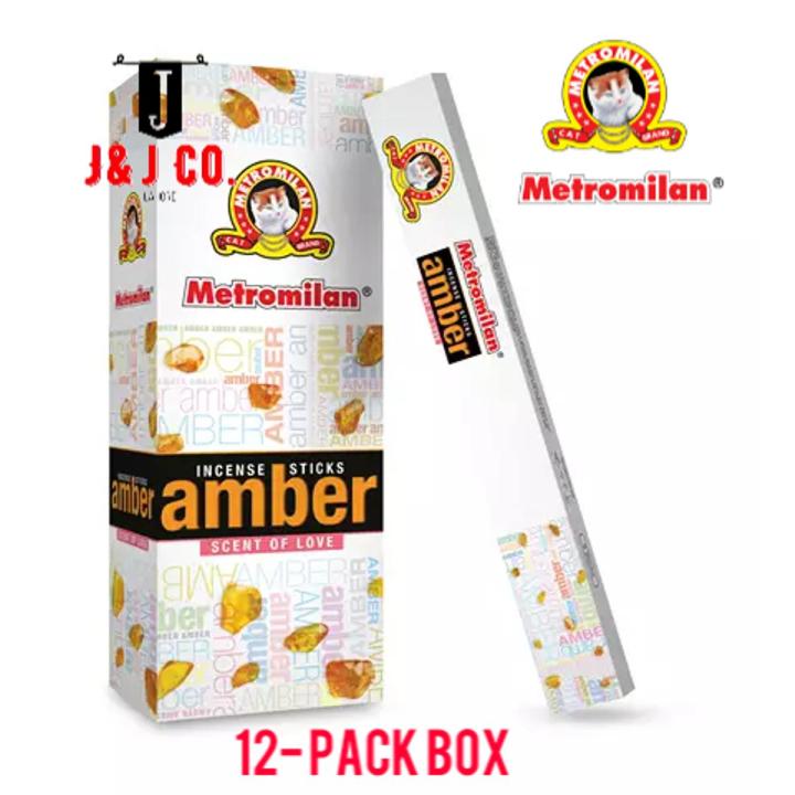 Metromilan Amber Metro Agarbatti  (12 Packs Of 9 Sticks Pack)