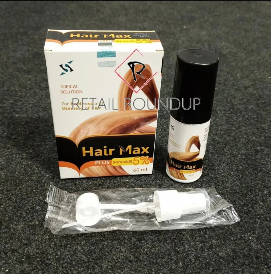 Hair Max Plus Minoxidil 5 for Male Pattern Baldness and Thinning of Hair Topical Solution 60 ml Hairfall Solution Hair Regrowth Therapy Daraz.pk