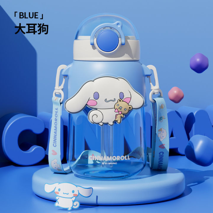690ml Sanrio Large Capacity Water Bottle Cinnamoroll Kuromi My Melody Portable Straw Water Cup for Outdoor Sports Fitness