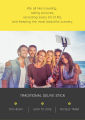 4 in 1 Wireless Selfie Stick Foldable Mini Tripod Stand | R1 (Bluetooth Selfie Stick) Selfie Light Mobile Holder With Fill Light Shutter Remote Control For IOS Android | For Tiktok Vlogging Photography. 