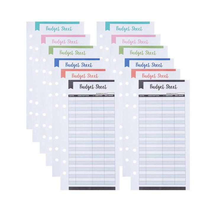 A6 Budget Binder Diy 12pcs Color Budget Sheets Replaceable Planner Notebook Accessories School Office Business Stationery