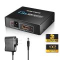 SOWTECH 1X2 HDMI Splitter Version 1.4 Full HD 1080P Powered HDMI Splitter 1 in 2 Out Support 3D for Duplicated_/Mirror Dual Monitor. 