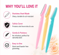 Tinkle 3 Pcs Eyebrow Razor Kit (Pink+Blue+Yellow) | Painless Facial Hair Removal & Dermaplaning Tool for Women | Eyebrow Trimmer & Body Hair Razor for Face Underarm Arms Legs | Compact & Easy to Use. 