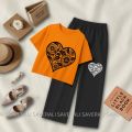 Summer Full T-shirt and Flapper Trouser Casual Suit Set for Women and Girls. 