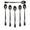 Long Handle Teaspoon 18cm Doted Tea Spoon 6pcs pack 14 Guage Stainless Steel Spoon Coffee Stirring Spoons Kitchen Cutlery  Tableware.. 