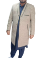 Classic Men's Woolen Long Coat: Elegant Overcoat for Stylish Warmth. 