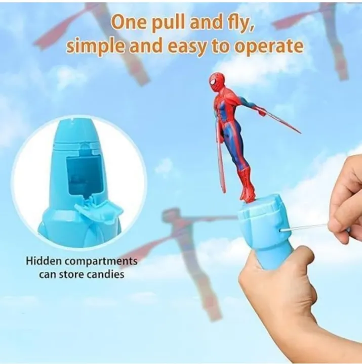 Flying%20Spiderman%20Toy%20for%20Kids%20Pull%20String%20Helicopter%20Launcher%20Toy%20%7C%20Fun%20Outdoor%20Indoor%20Toy%20for%20Boys%20&%20Girls%20-%20Image%202