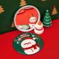 Mini High Definition Compact Pocket Mirror Hand-held Easy To Carry Vanity Mirror Red Santa Claus Pocket Make-up Mirror Women. 