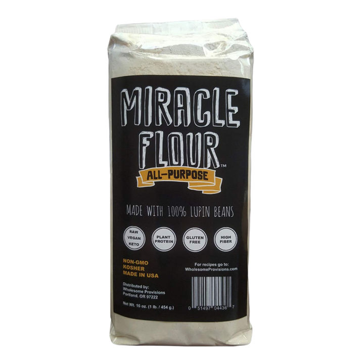 100% Sweet Lupin Flour, Non-GMO, Made in USA, All Purpose, Gluten Free, Vegan, Plant Protein, Low Carb Flour, Keto-Friendly, High Protein, Miracle Flour 1 lb