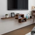 Wooden rack living room TV wall decoration shelf bedroom wall wall mount router partition up. 