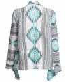 Sea Green Woolen Irregular Geometric Cardigan Women - Ch#Wwc-00003.1. 