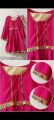 Girls Pink Frock with Golden Trouser - Traditional Mirror Work Short Frock Suit for Women & Girls - Festival & Party Wear Fancy Dress. 