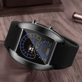 Men led aviation pilot speedometer sports car Meter dial digital wrist watch. 
