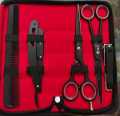 Professional Barber Kit, Salon Barber Set, Professional Haircutting Scissor Set Pack Of 5 2pcs Scissors , comb , nail cutter and Razor. 