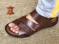Maazu Leather Sandal For Men - Color Brown. 