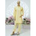 Khola Premium | Gulnaar Edition | Luxury Embroidered 2 Piece Stitched Lawn Suit - Lemon Yellow - Summer-Season Ready to Wear Collection 2026 - Premium Stitched Dresses for Woman & Girls - Elegant Summer & Eid Wear. 