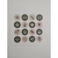 Green circular Journaling stickers sheet Uncut - ( 9 x 9) cm. 