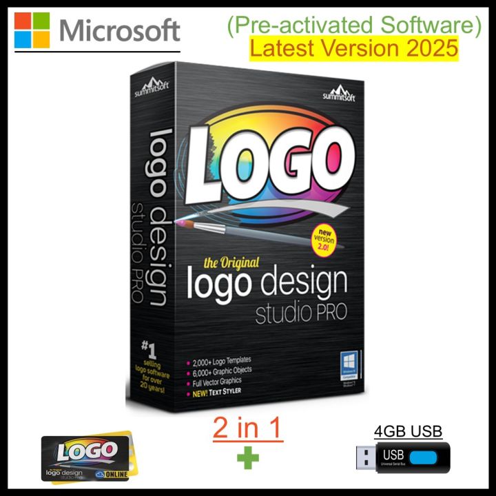 Summitsoft Logo Design Studio Pro Vector Edition 2025 Latest (64Bit Pre-Activated) + 4GB USB --- (2 in 1)