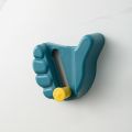 Palm Mop Clip Punch-Free Thumbs Up Shape Key Chain Bathroom Holder Strong Self-Adhesive Wall Hooks Kitchen Storage Decor. 