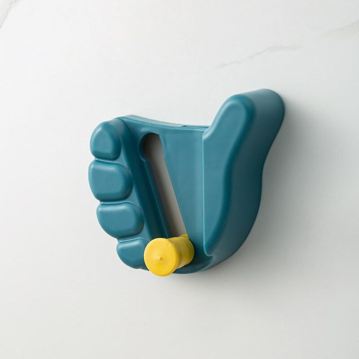 Palm Mop Clip Punch-Free Thumbs Up Shape Key Chain Bathroom Holder Strong Self-Adhesive Wall Hooks Kitchen Storage Decor