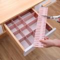Drawer Organizer Grid Dividers 24 Adjustable Plastic DIY Partition Separators Storage Box Tidy Inserts for Underwear Sock Tie Scarf T shirt Ornament Makeup Kitchen Cutlery. 
