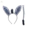 Halloween Party Costumes Cartoon Girls Animal Costume Bunny Headband Novelty Fashion 4pcs with Dress. 