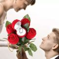 Red Rose Flower Ring Box. 