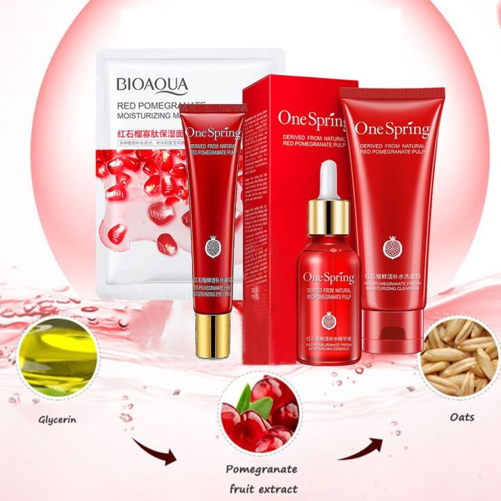 One Spring Red Pomegranate [4 in 1] Skincare Shrink Pores Fresh ...