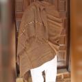 Dark Brown Pure Bannu Pashmina Dhussa Shawl (Handmade). 