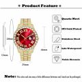 New TEMU Diamond Luxury Steel Belt Quartz Watch   Diamond Hip Hop Cuban Bracelet with Suit Watch. 