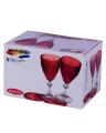 440113 - Diamond Stemware Wine Glasses - 6 Pcs - Red. 