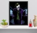 Joker Movie Poster Wall Hanging Glass Photo Frame in Premium Glossy Photo Paper A4 8x12” size for Home Decor and Decoration Accessories. 
