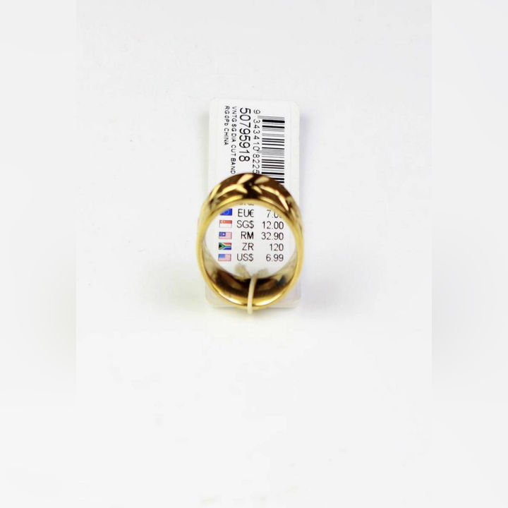 High Quality Lovisa Gold Plated Cut Band Ring Fashion Jewellery for Him