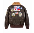 Tom Cruise leather jacket Top gun in brown cow mild grain. Leather jacket for men's. 