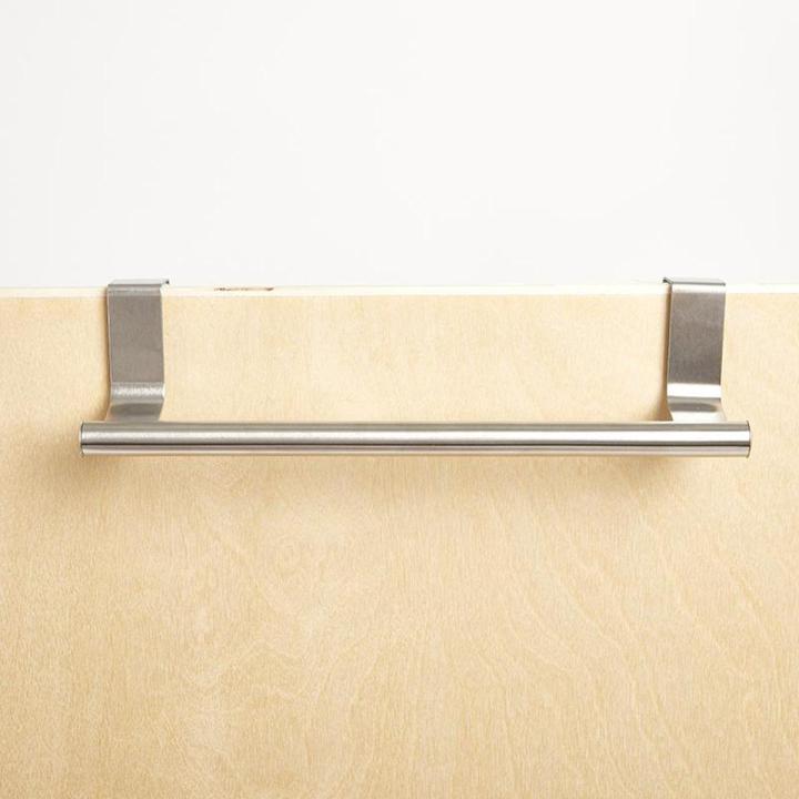 Towel Rack Over Door Towel Bar Hanging Holder Stainless Steel Bathroom Kitchen Cabinet Towel Rag Rack Shelf Hanger