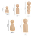 5/1Pcs Family Five-color Wooden Peg Doll Handmade Painting Doll Crafts Unfinished Children's Graffiti Solid Wood DIY Decoration. 